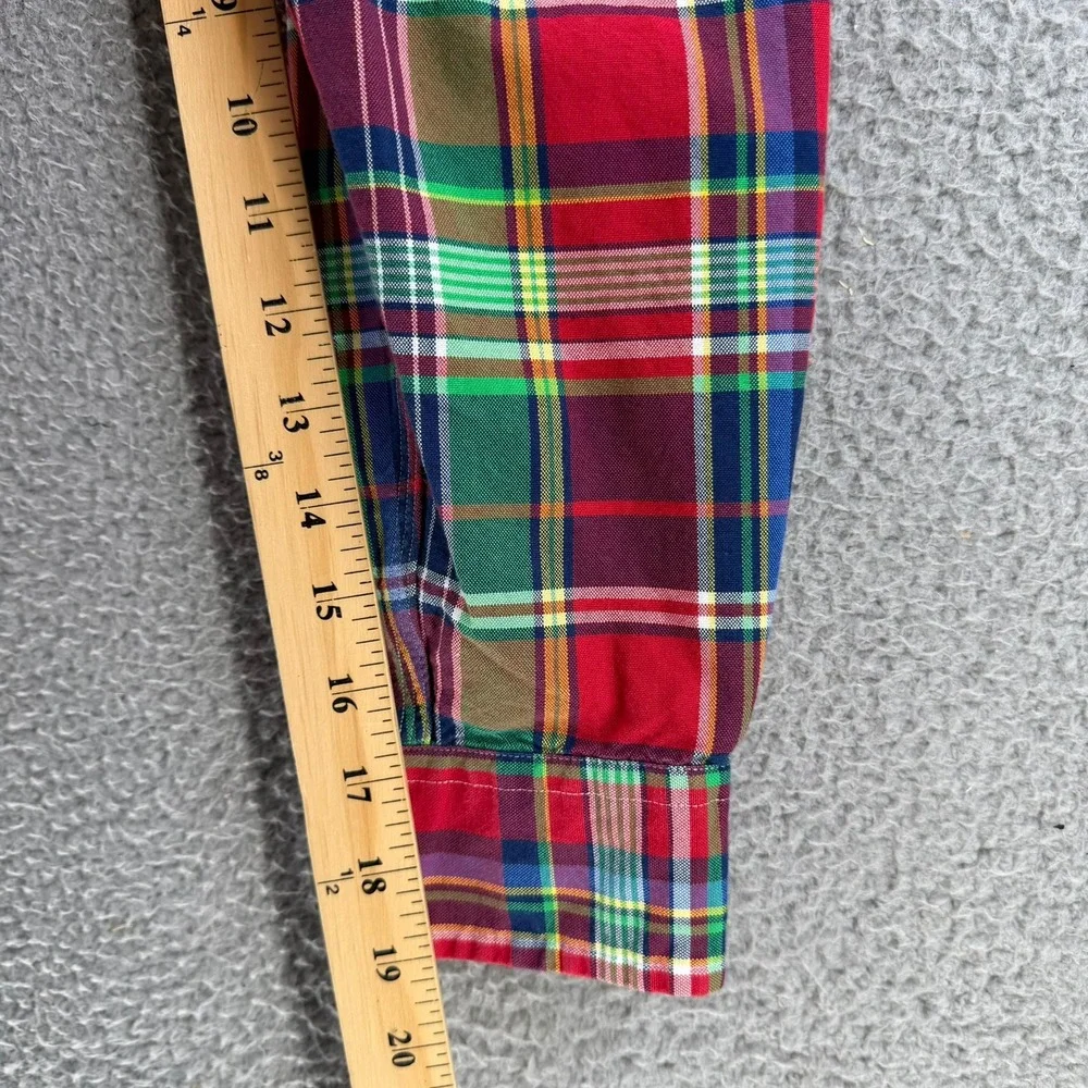 Polo Ralph Lauren Classic Fit Madras Plaid Button Down Shirt Multi Color Mens M